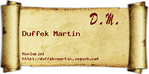 Duffek Martin névjegykártya