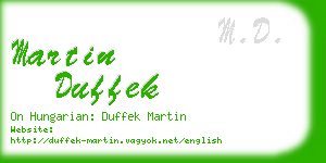 martin duffek business card